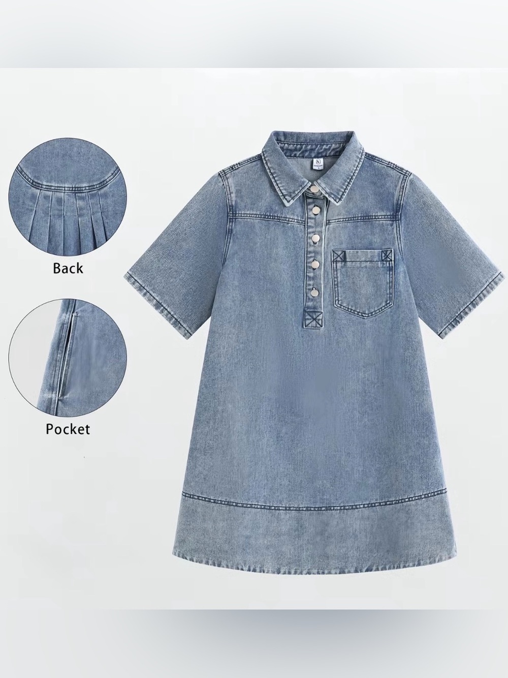 Elengatine  Light Blue Denim  Dress Sz M